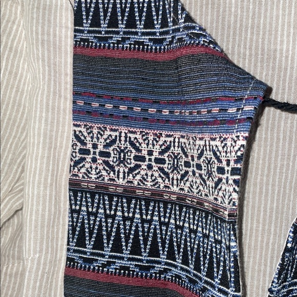 Bohemian White and Blue Women's Top - Picture 2 of 4